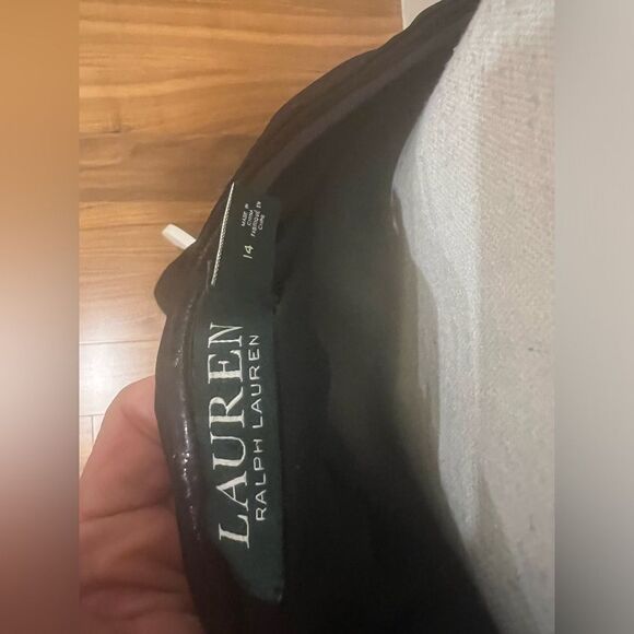 Lauren Ralph Lauren black one shoulder mock turtleneck dress, size 14 - Picture 9 of 11